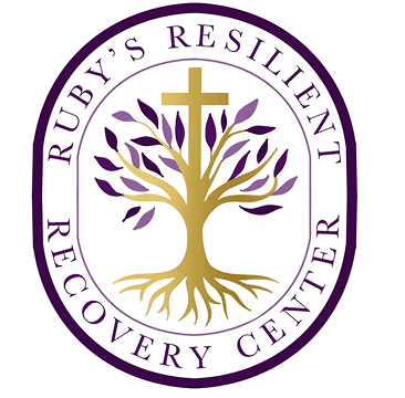 Recovery center logo with tree and cross