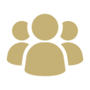 Gold people symbol against black backdrop