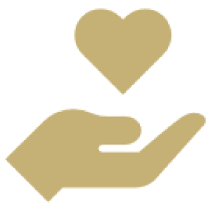 Hand holding heart icon